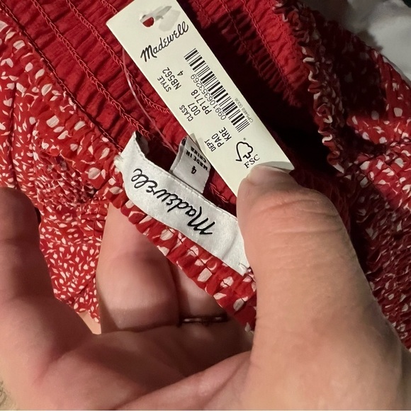 NWT Madewell (Re)sourced Georgette Lucie Smocked Peplum Top in Batik Vine - Picture 7 of 7